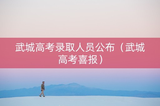 武城高考录取人员公布（武城高考喜报）