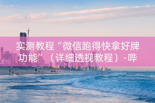 实测教程“微信跑得快拿好牌功能”（详细透视教程）-哔哩哔哩