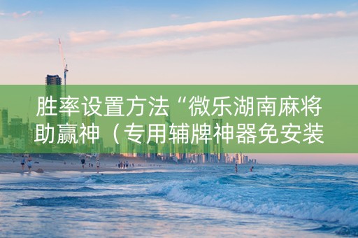 胜率设置方法“微乐湖南麻将助赢神（专用辅牌神器免安装）