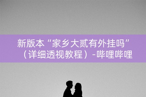 新版本“家乡大贰有外挂吗”（详细透视教程）-哔哩哔哩