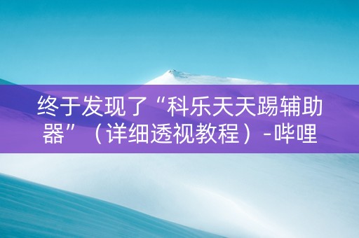 终于发现了“科乐天天踢辅助器”（详细透视教程）-哔哩哔哩