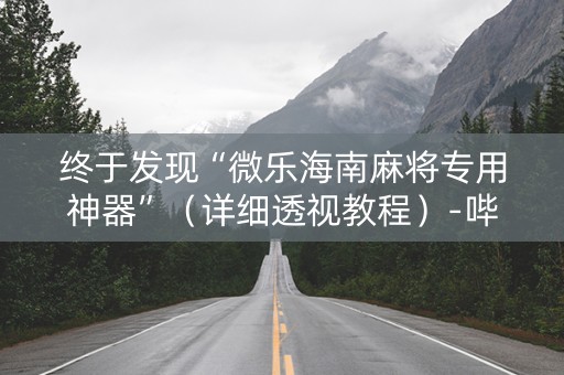 终于发现“微乐海南麻将专用神器”（详细透视教程）-哔哩哔哩