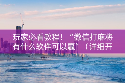 玩家必看教程！“微信打麻将有什么软件可以赢”（详细开挂教程）-哔哩哔哩