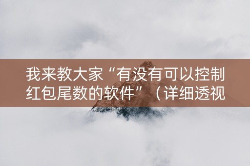 我来教大家“有没有可以控制红包尾数的软件”（详细透视教程）-哔哩哔哩