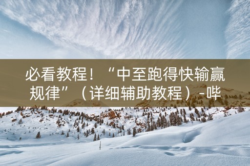 必看教程！“中至跑得快输赢规律”（详细辅助教程）-哔哩哔哩