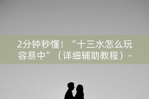 2分钟秒懂！“十三水怎么玩容易中”（详细辅助教程）-哔哩哔哩