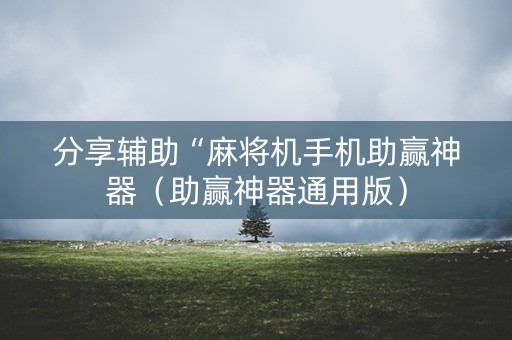 分享辅助“麻将机手机助赢神器（助赢神器通用版）