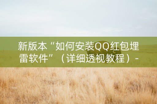 新版本“如何安装QQ红包埋雷软件”（详细透视教程）-哔哩哔哩