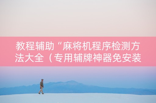 教程辅助“麻将机程序检测方法大全（专用辅牌神器免安装）