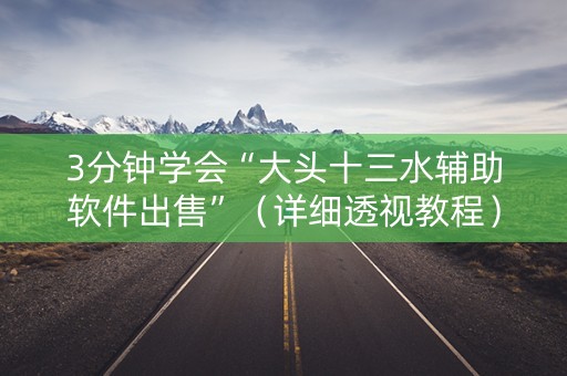 3分钟学会“大头十三水辅助软件出售”（详细透视教程）-哔哩哔哩