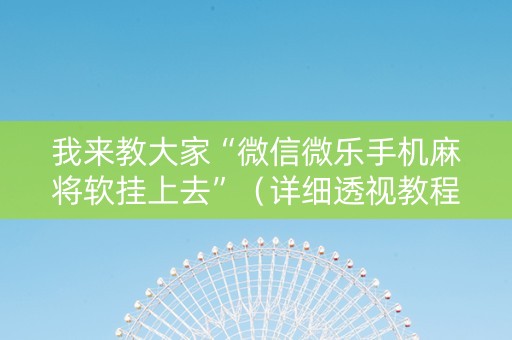我来教大家“微信微乐手机麻将软挂上去”（详细透视教程）-哔哩哔哩