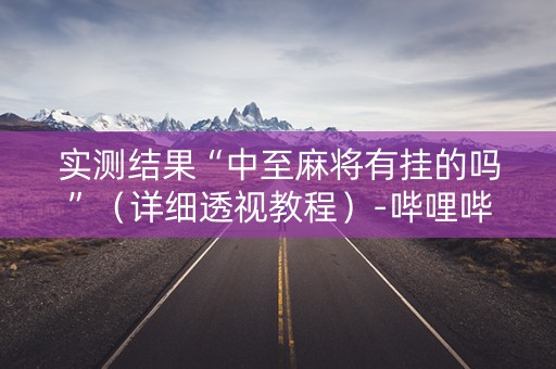 实测结果“中至麻将有挂的吗”（详细透视教程）-哔哩哔哩