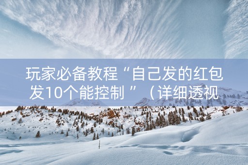玩家必备教程“自己发的红包发10个能控制 ”（详细透视教程）-哔哩哔哩
