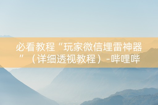 必看教程“玩家微信埋雷神器”（详细透视教程）-哔哩哔哩