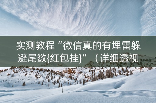 实测教程“微信真的有埋雷躲避尾数{红包挂}”（详细透视教程）-哔哩哔哩