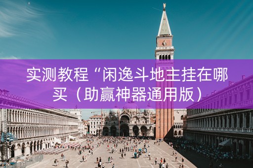实测教程“闲逸斗地主挂在哪买（助赢神器通用版）