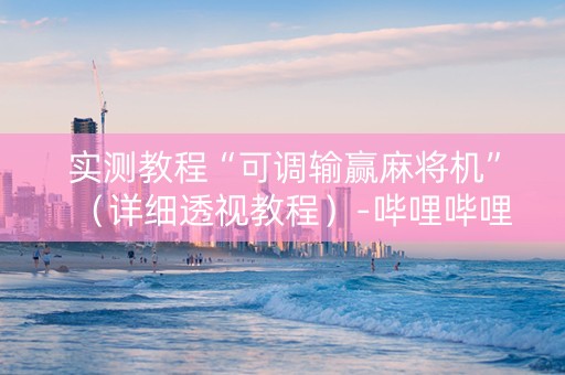 实测教程“可调输赢麻将机”（详细透视教程）-哔哩哔哩