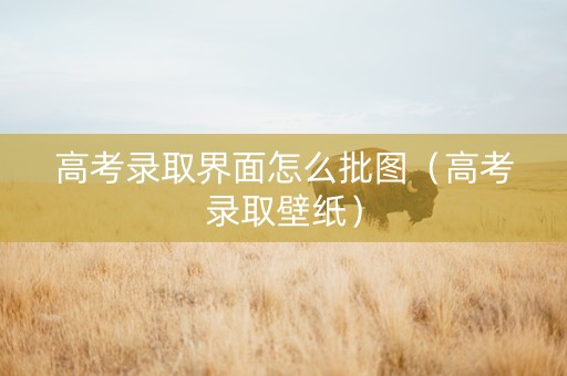 高考录取界面怎么批图（高考录取壁纸）