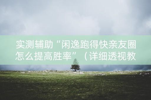 实测辅助“闲逸跑得快亲友圈怎么提高胜率”（详细透视教程）-哔哩哔哩