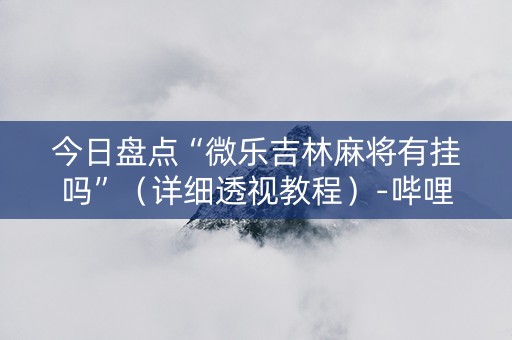 今日盘点“微乐吉林麻将有挂吗”（详细透视教程）-哔哩哔哩