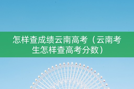 怎样查成绩云南高考（云南考生怎样查高考分数）