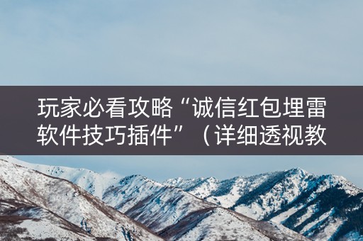 玩家必看攻略“诚信红包埋雷软件技巧插件”（详细透视教程）-哔哩哔哩