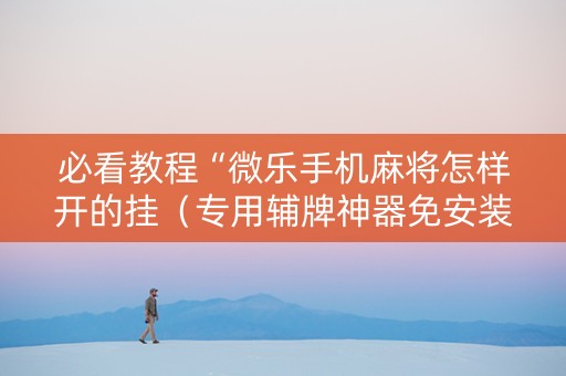 必看教程“微乐手机麻将怎样开的挂（专用辅牌神器免安装）