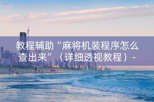 教程辅助“麻将机装程序怎么查出来”（详细透视教程）-哔哩哔哩