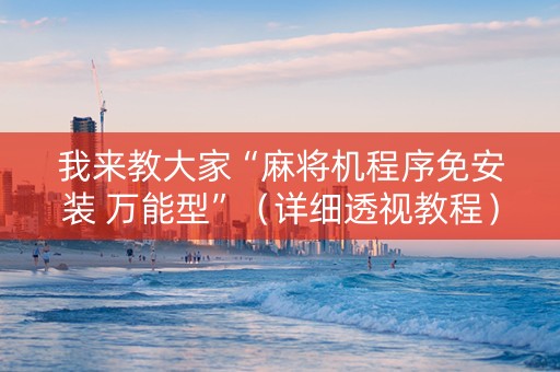 我来教大家“麻将机程序免安装 万能型”（详细透视教程）-哔哩哔哩