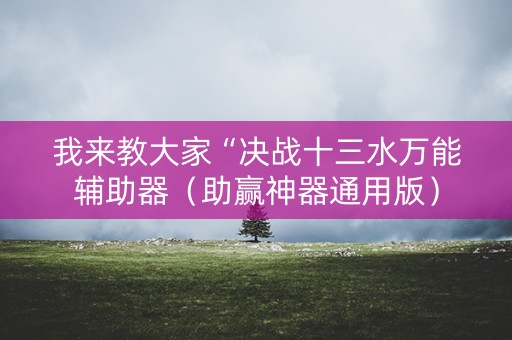 我来教大家“决战十三水万能辅助器（助赢神器通用版）