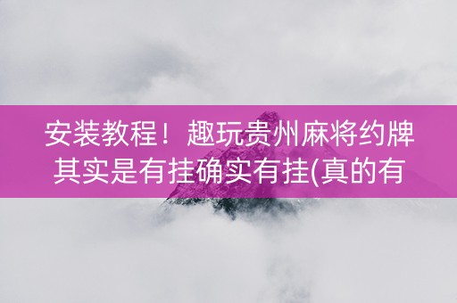 安装教程！趣玩贵州麻将约牌其实是有挂确实有挂(真的有挂确实有挂)