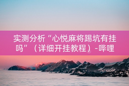 实测分析“心悦麻将踢坑有挂吗”（详细开挂教程）-哔哩哔哩
