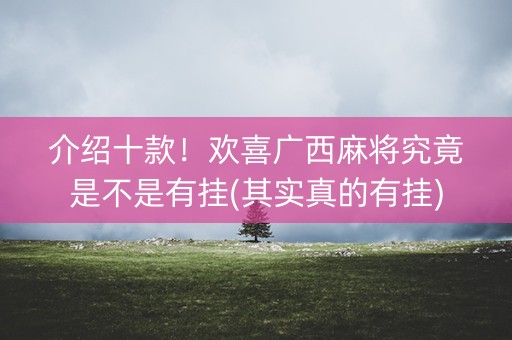 介绍十款！欢喜广西麻将究竟是不是有挂(其实真的有挂)