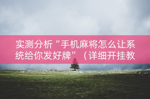 实测分析“手机麻将怎么让系统给你发好牌”（详细开挂教程）-哔哩哔哩