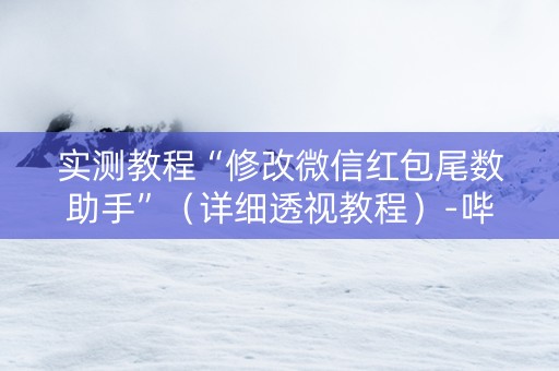 实测教程“修改微信红包尾数助手”（详细透视教程）-哔哩哔哩