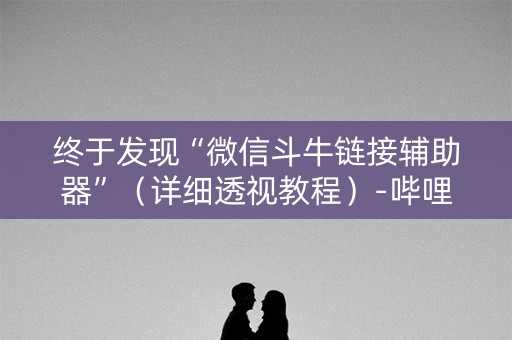 终于发现“微信斗牛链接辅助器”（详细透视教程）-哔哩哔哩