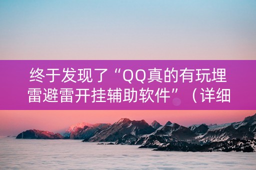 终于发现了“QQ真的有玩埋雷避雷开挂辅助软件”（详细透视教程）-哔哩哔哩