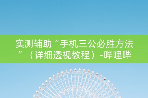实测辅助“手机三公必胜方法”（详细透视教程）-哔哩哔哩