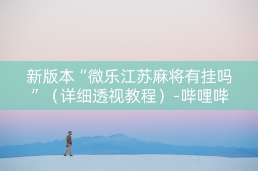 新版本“微乐江苏麻将有挂吗”（详细透视教程）-哔哩哔哩