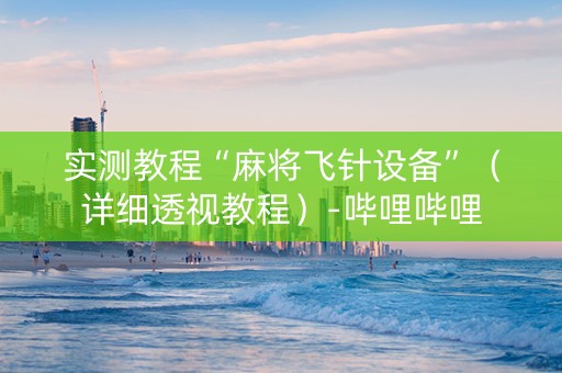 实测教程“麻将飞针设备”（详细透视教程）-哔哩哔哩