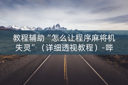 教程辅助“怎么让程序麻将机失灵”（详细透视教程）-哔哩哔哩