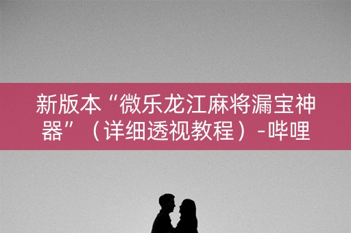 新版本“微乐龙江麻将漏宝神器”（详细透视教程）-哔哩哔哩