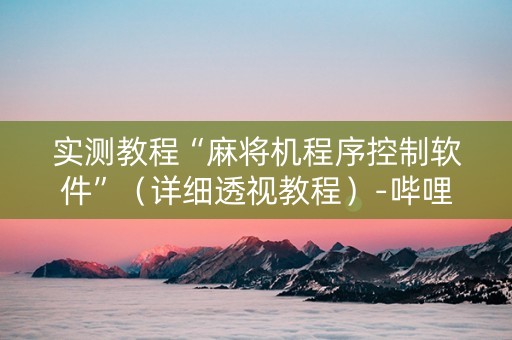 实测教程“麻将机程序控制软件”（详细透视教程）-哔哩哔哩