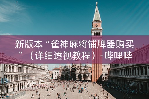 新版本“雀神麻将铺牌器购买”（详细透视教程）-哔哩哔哩