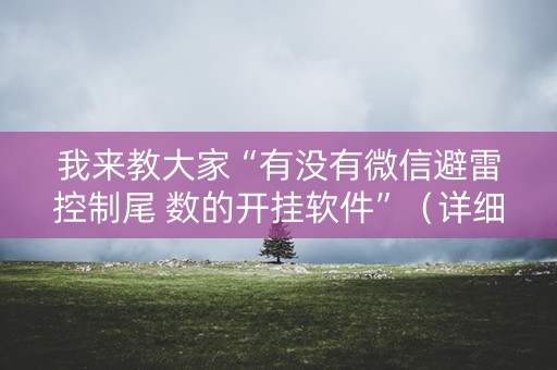 我来教大家“有没有微信避雷控制尾 数的开挂软件”（详细透视教程）-哔哩哔哩