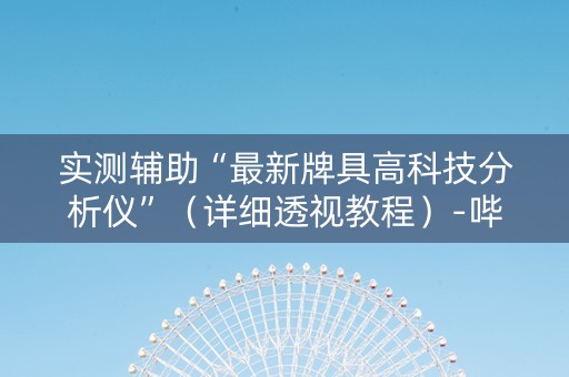 实测辅助“最新牌具高科技分析仪”（详细透视教程）-哔哩哔哩