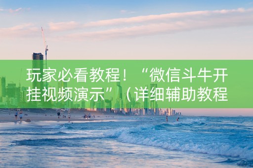 玩家必看教程！“微信斗牛开挂视频演示”（详细辅助教程）-哔哩哔哩
