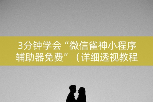 3分钟学会“微信雀神小程序辅助器免费”（详细透视教程）-哔哩哔哩