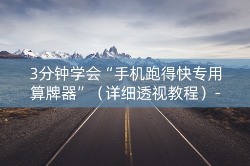 3分钟学会“手机跑得快专用算牌器”（详细透视教程）-哔哩哔哩