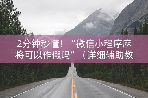 2分钟秒懂！“微信小程序麻将可以作假吗”（详细辅助教程）-哔哩哔哩